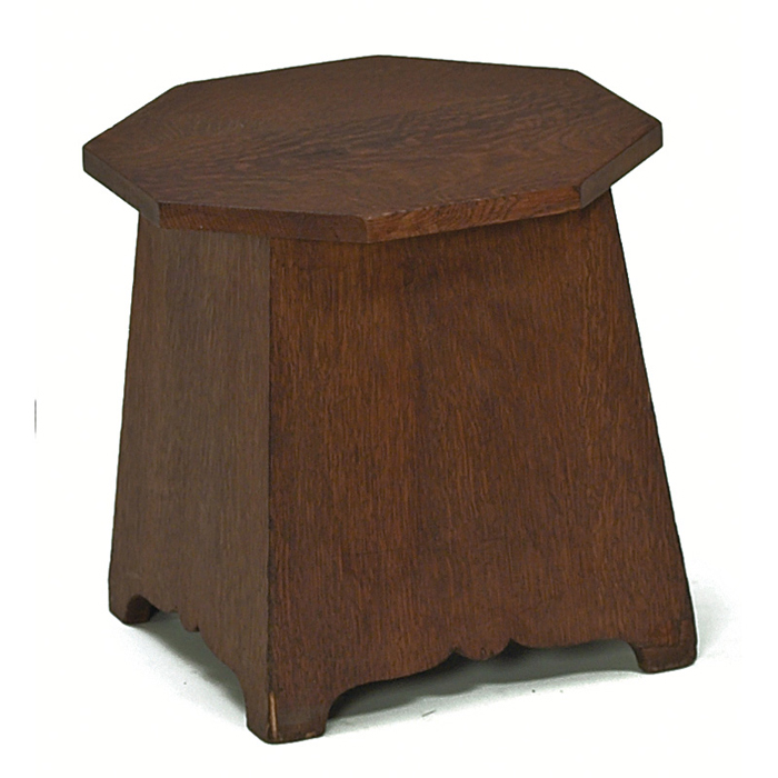 Arts and Crafts tabouret possibly Michigan Chair Co octagonal top