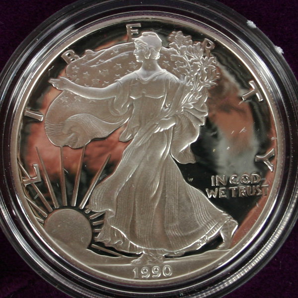 Two 1990 US Mint American Silver Eagle 1 oz Proof