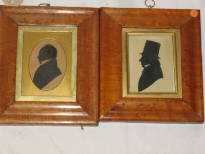 ENGLISH SCHOOL Silhouette portrait of 19th century gentleman in top