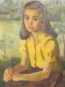 Sybil Trist A framed oil on canvas Portrait of a