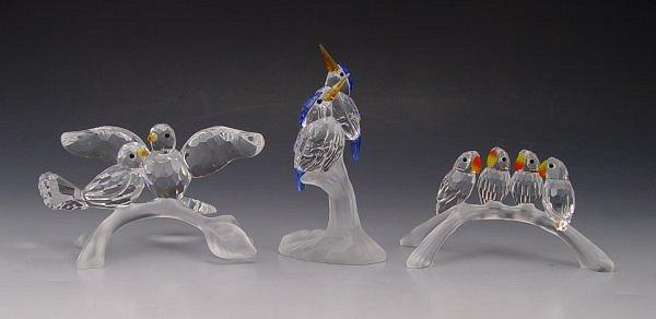 SWAROVSKI CRYSTAL 3 FEATHERED BEAUTIES BIRD GROUPS To include 1996