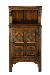 Diminutive Gothic Style Oak Court Cupboard English 19th century A