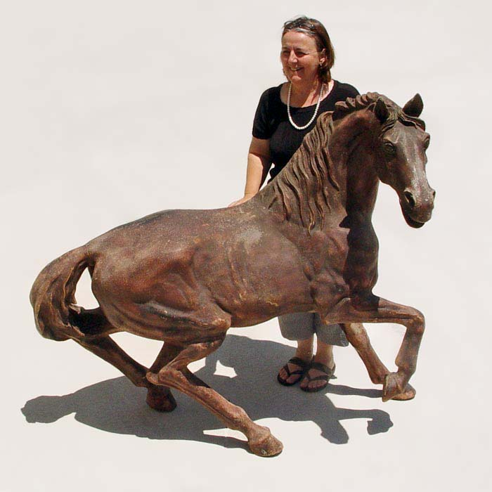 1 2 LIFE SIZE CAST ALUMINUM HORSE Cast aluminum with