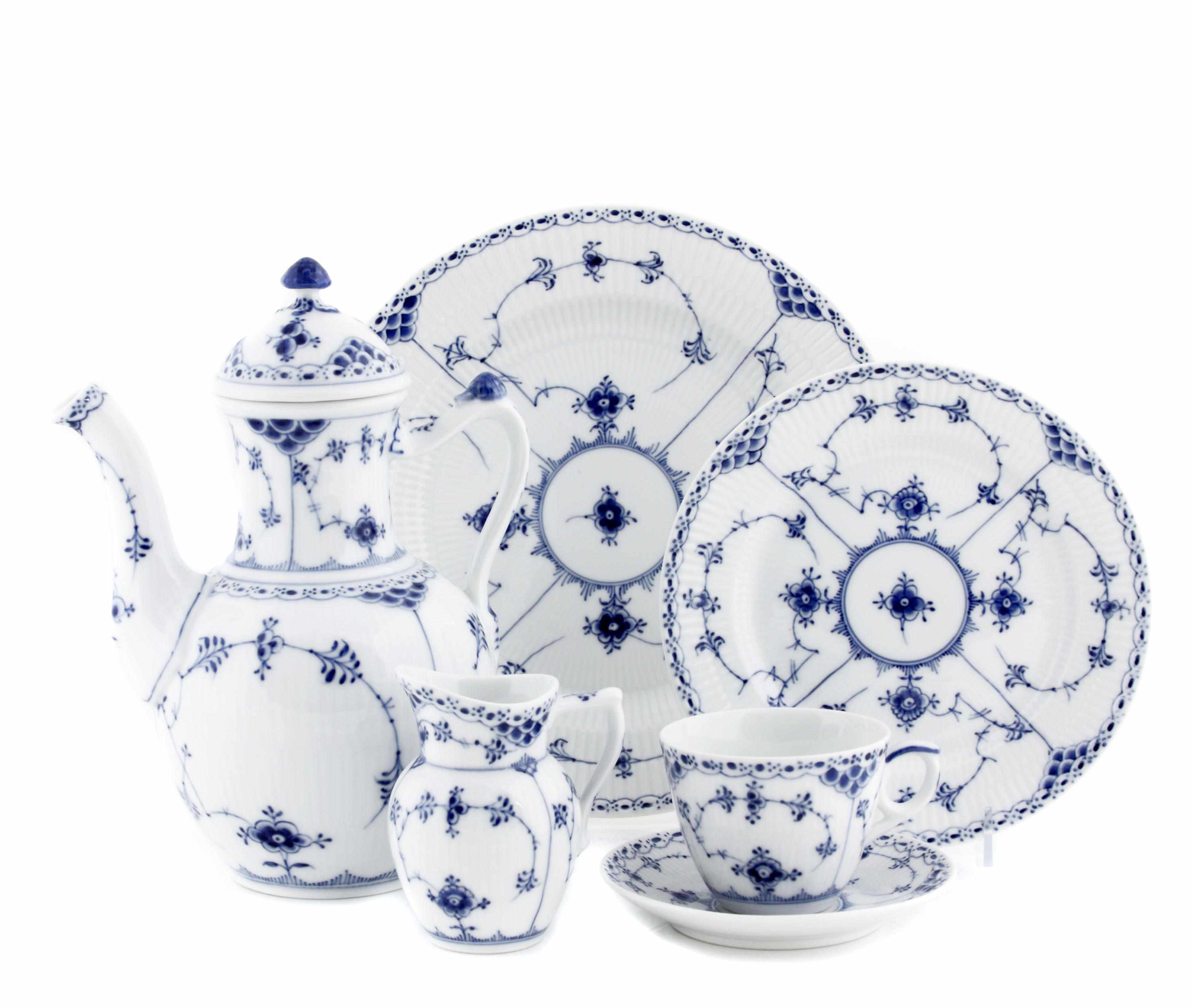 A Royal Copenhagen blue and white dinner and tea service