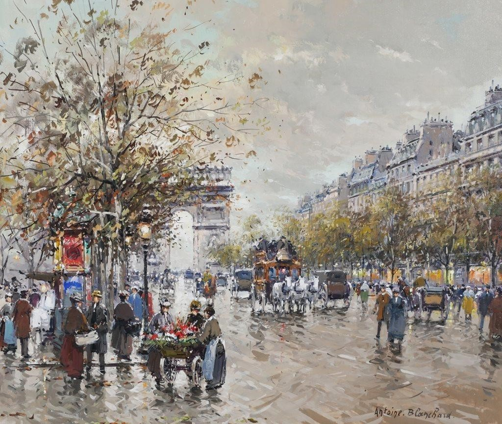 Antoine Blanchard French 1910 1988 Oil on Canvas Paris Street