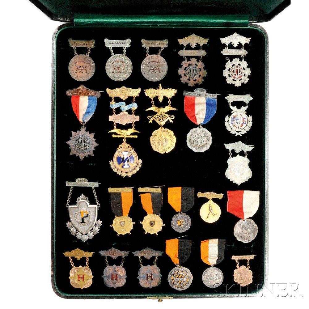 Group of Late 19th Century Mostly Enameled Gold Silver and