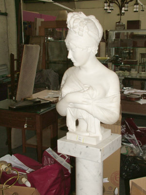 After Joseph Chinard A parian marble bust of a semi