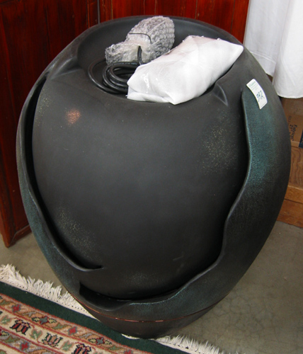 RAKU FOUNTAIN SCULPTURE WITH ACCESSORIES The large jar form vessel