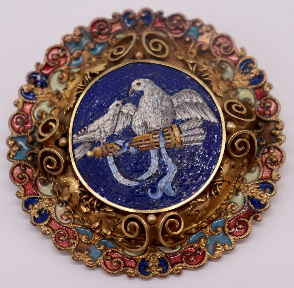 JEWELRY Antique Micromosaic Pendant of Doves Antique micromosaic pendant of
