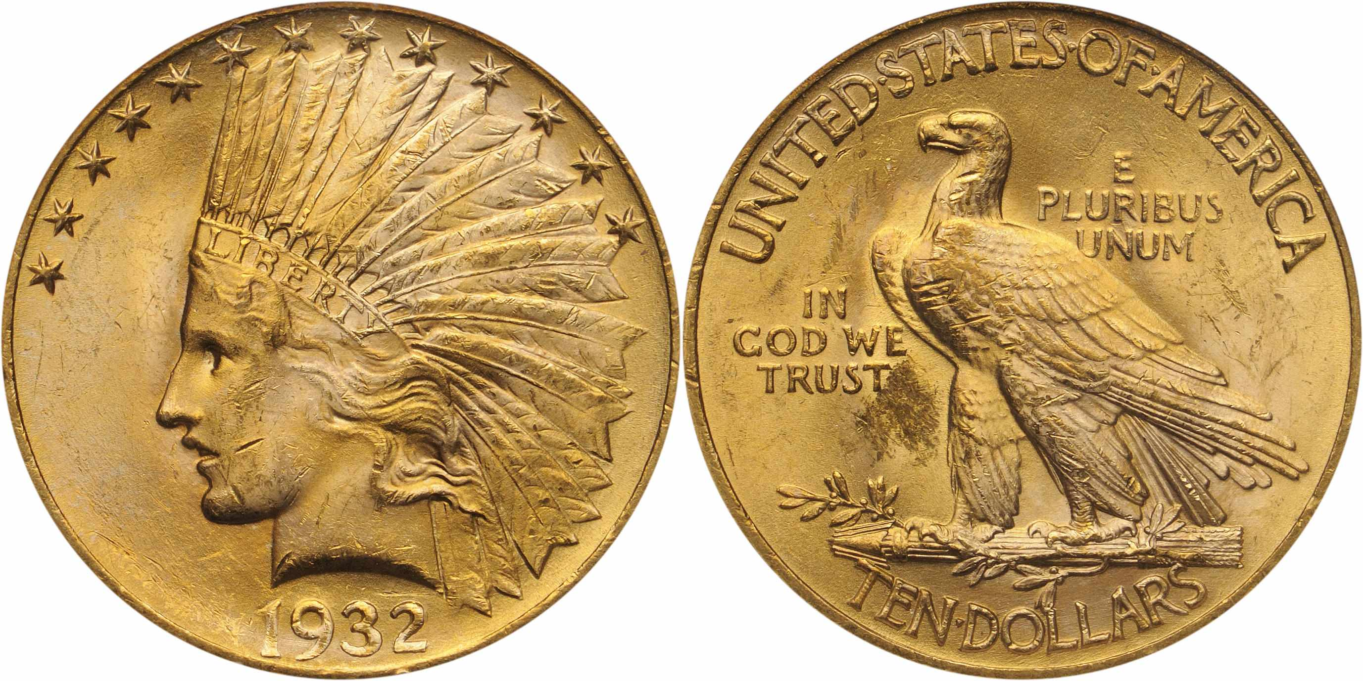 1932 10 MS63 NGC Rich reddish golden patina and a