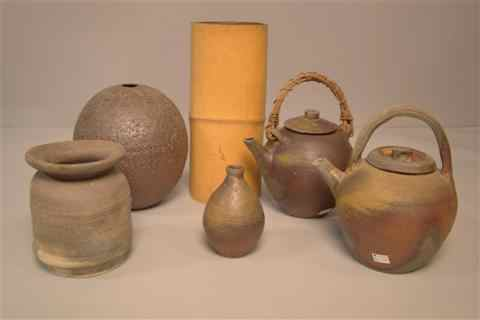 CONTEMPORARY BROWN GLAZED OVOID JAR the perfect oval with a