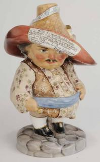 Auctioneer Figurine porcelain painted figure wearing hat with auction listing