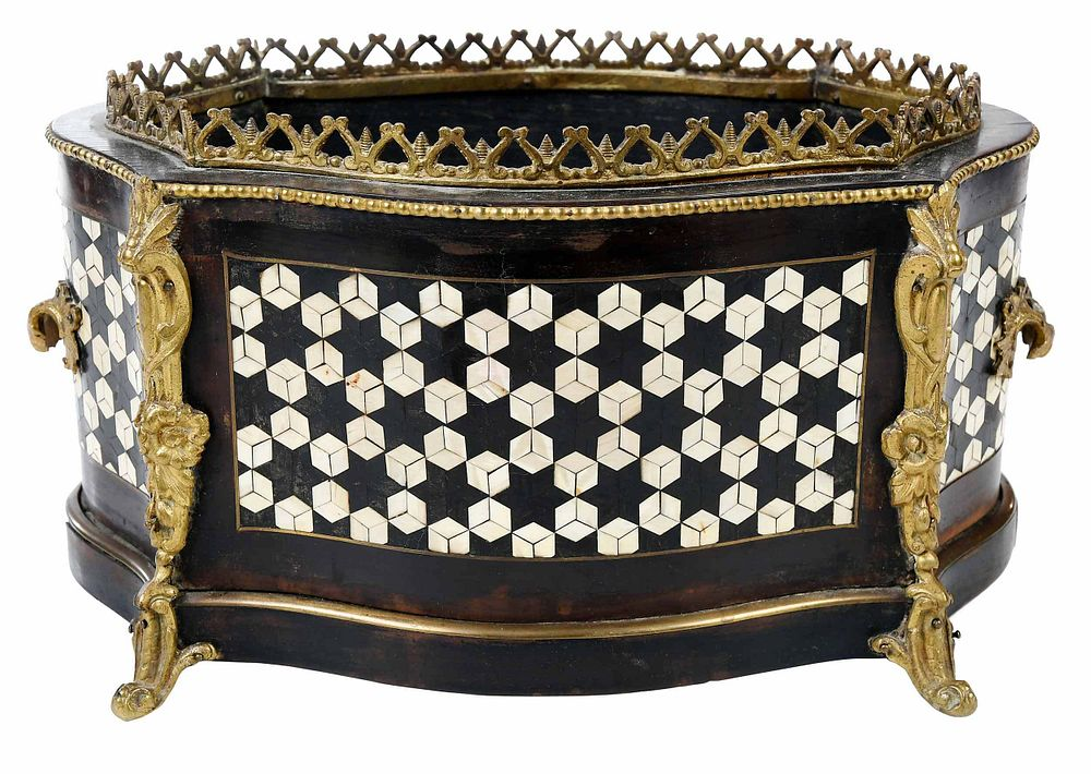 Gilt Metal Mounted and Inlaid Jardini re Continental 19th early