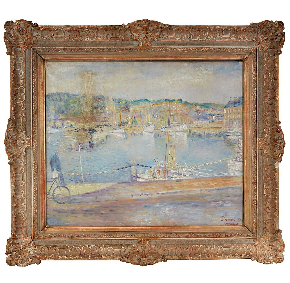 Lucien Adrion 1889 1953 Painting French Port Framed Lucien Adrion