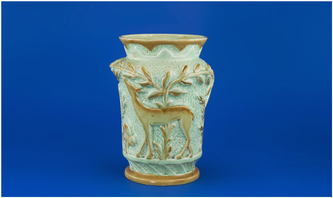 Burleigh Ware Vase Deer on a lilac background Marks to