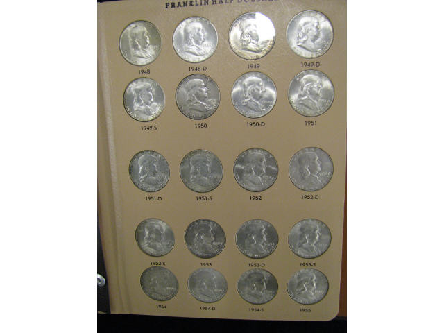 Complete Uncirculated Franklin Half Dollar collection 1948 1963 all mints