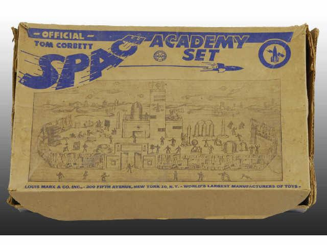 Marx Tom Corbett Space Academy Toy Play Set Box Description