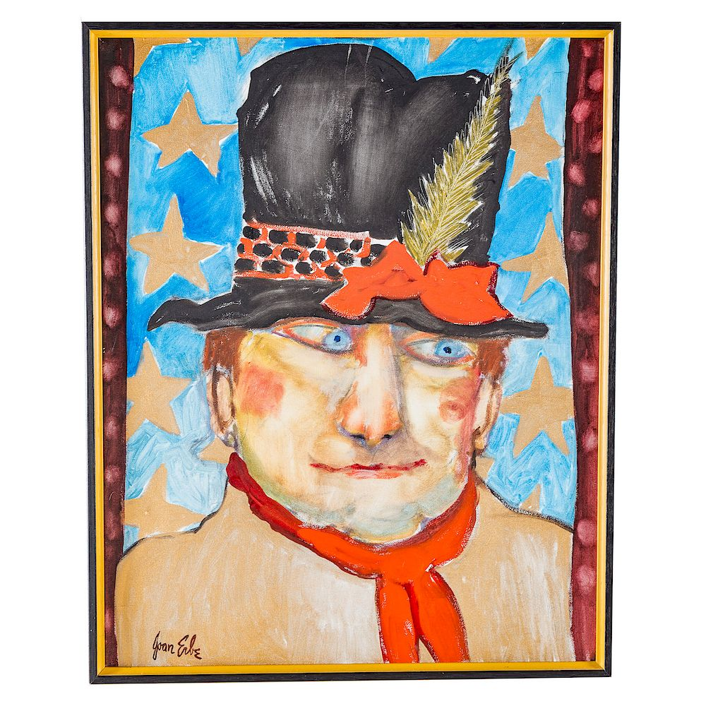 Joan Erbe Man in a Feathered Hat oil on canvas