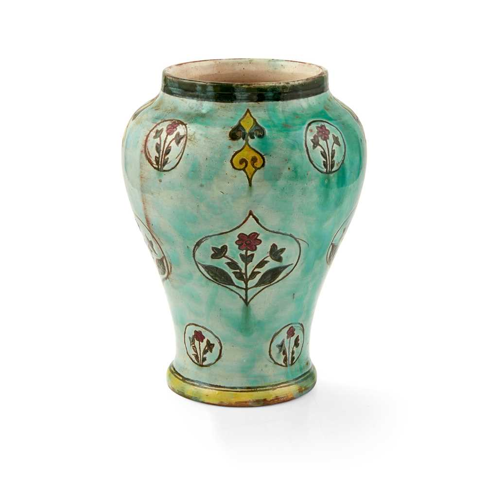 DELLA ROBBIA POTTERY BIRKENHEAD BALUSTER VASE CIRCA 1900 incised pottery