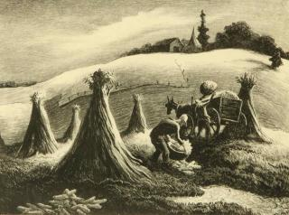 THOMAS HART BENTON 1889 1975 PENCIL SIGNED LITHOGRAPH Titled Loading