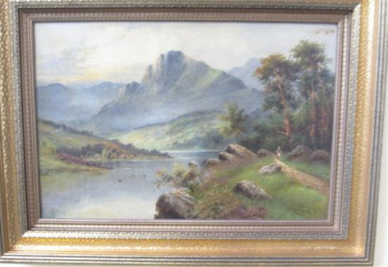 LEADER CHARLES BRITISH 20th C oil on canvas landscape Signed