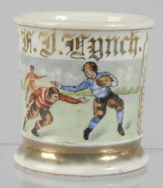 Football Players Shaving Mug Description Stamped Felda China in Germany