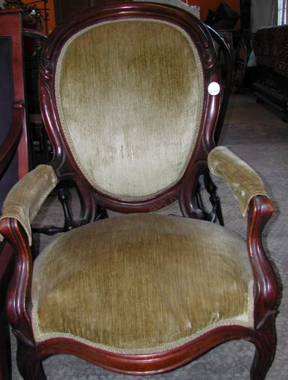 American Rococo Revival Walnut Armchair third quarter 19th century the