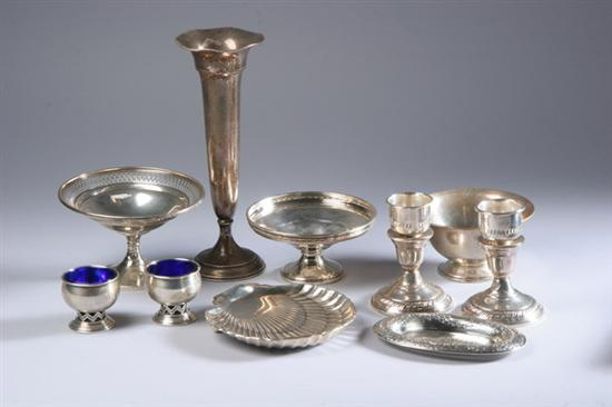 TEN PIECES AMERICAN STERLING SILVER Gorham shell form footed dish