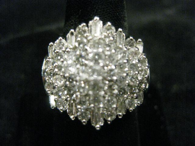Diamond Ring round baguette diamonds totaling 2 75 carats in