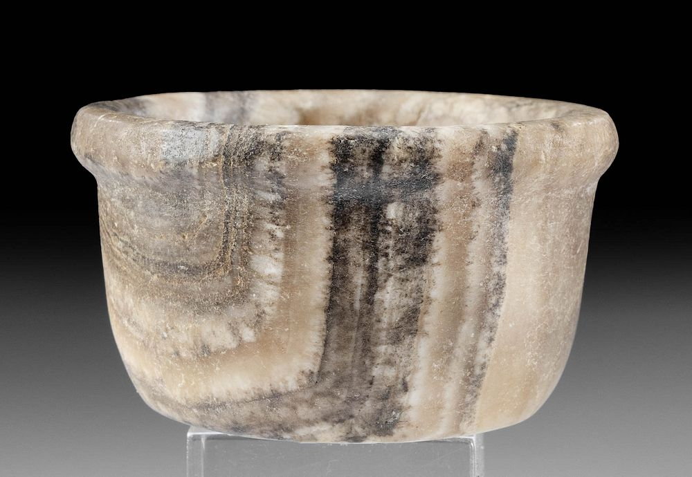 Egyptian Banded Alabaster Dish with Lipped Rim Ancient Egypt Pre