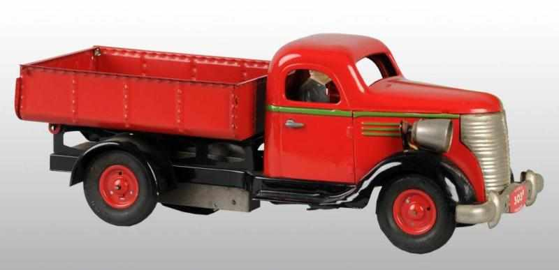 Tin Dump Truck Wind Up Toy Description French Working Made
