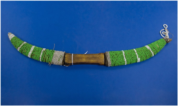African Tribal Double Bladed Dagger Each Curved Blade Sharing a