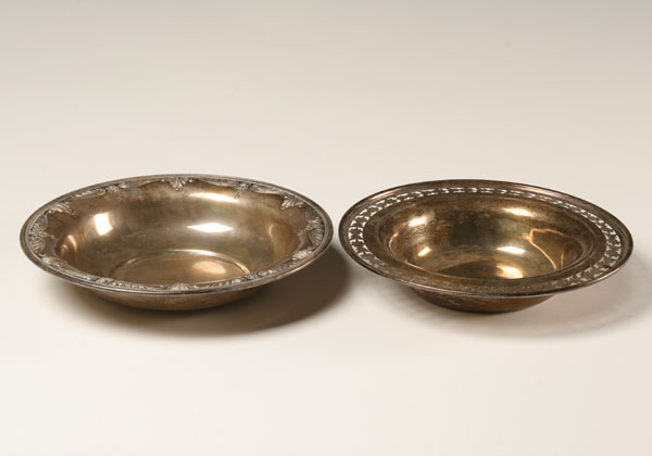Two sterling silver bowls one Wallace Stradivari with repousse rim
