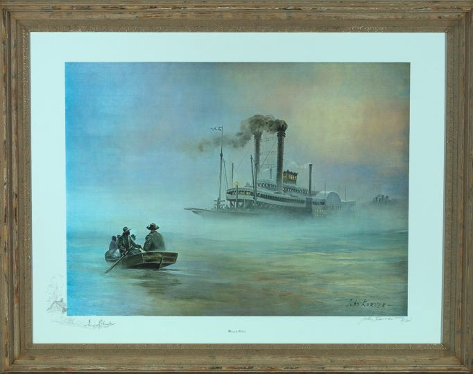 John Korver American 20th Century Meeting the Riverboat limited edition