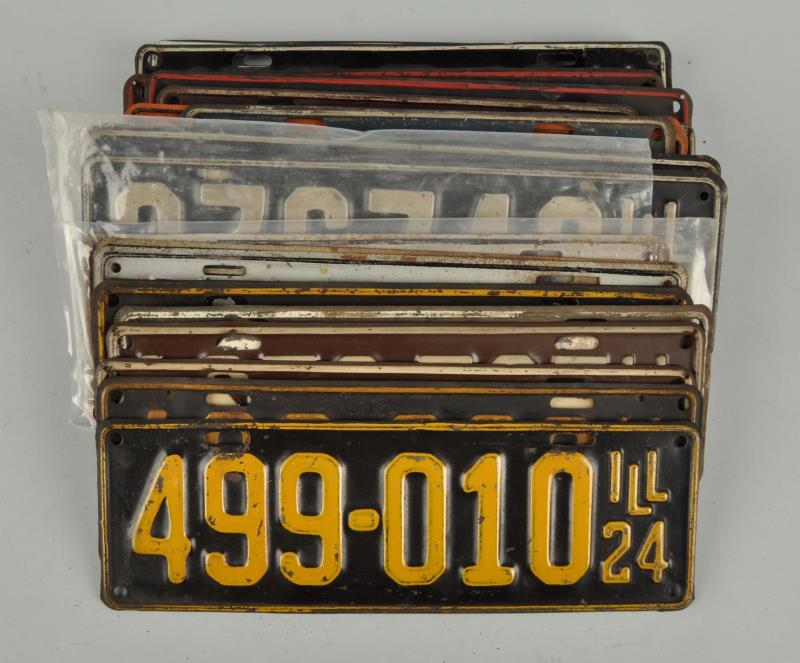 Lot Of 23 Illinois License Plates From 1921 1930 Included
