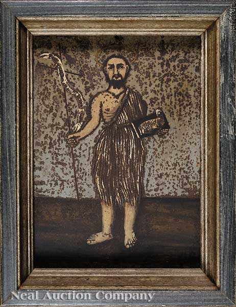 Spanish Colonial School 19th c group of four retablos The
