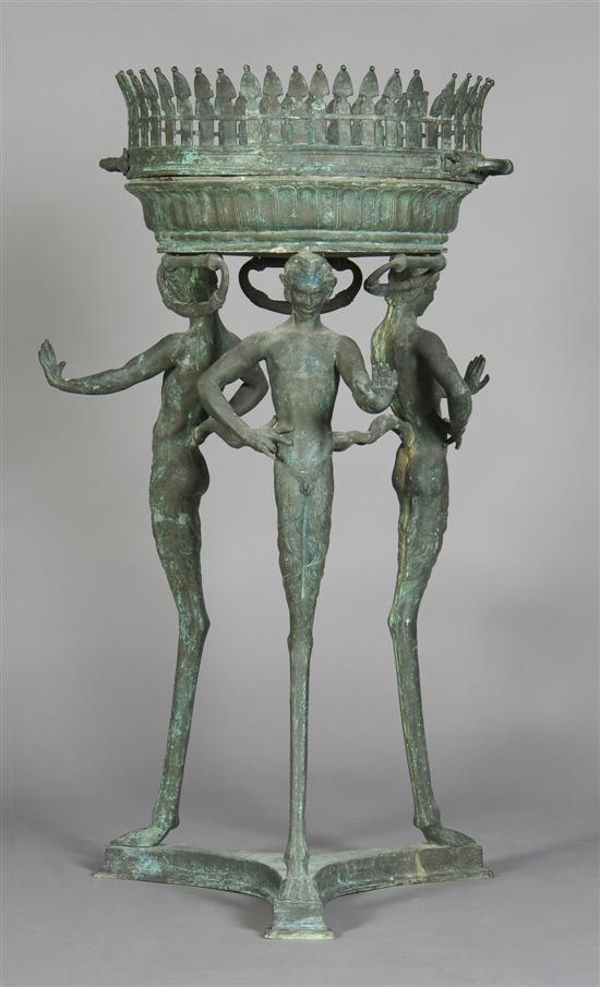 A Neoclassical Cast Metal Jardiniere Height 36 1 2 inches