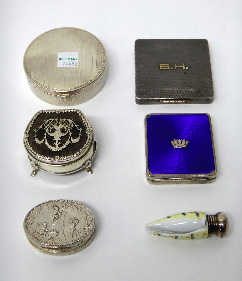 Silver and silver mounted wares comprising a square compact having