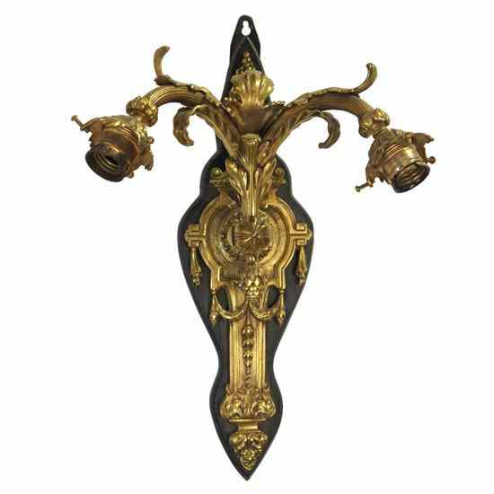 A French Louis XVI Style Gilt Bronze Two Light Wall