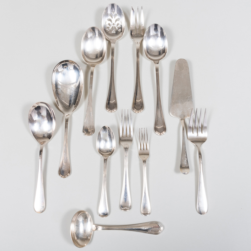 Group of Silver and Christofle Silver Plate Flatware The silver