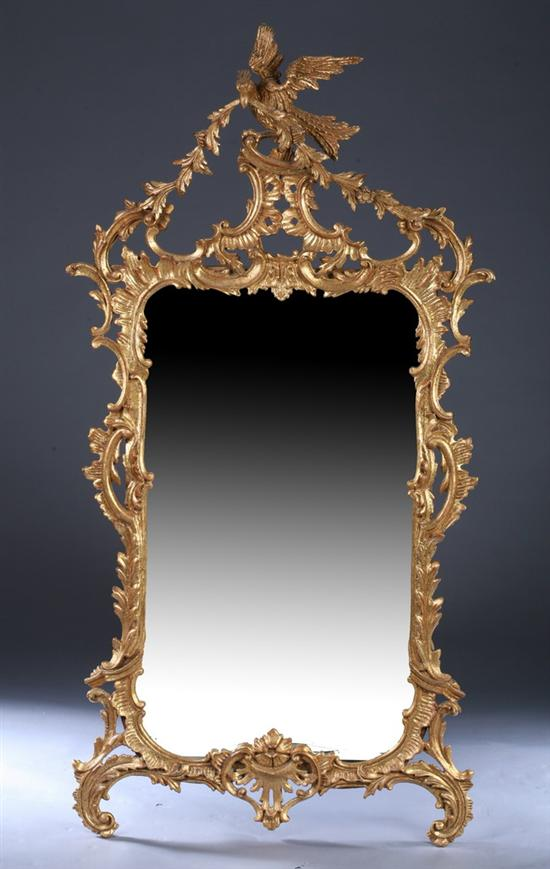GEORGE II STYLE GILT WOOD WALL MIRROR 20th century with