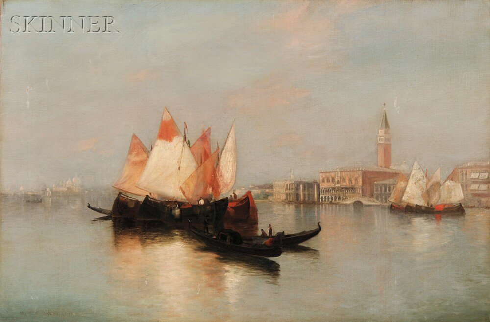 Warren W Sheppard American 1858 1937 Venice Lagoon Signed WARREN
