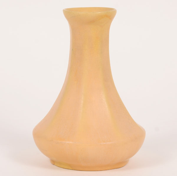 Muncie Art Pottery vase with unusual yellow matte glaze X