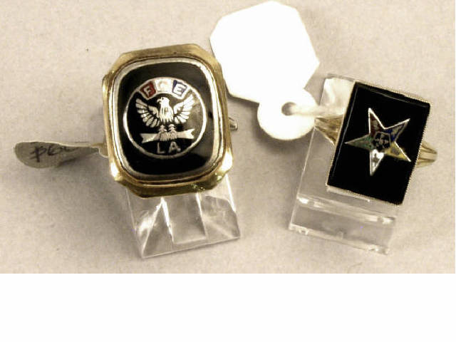 Collection of 2 rings includes an Fraternal Order of the