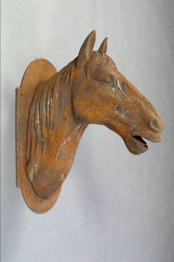Cast Iron Livery Stable Horse Head Wall Plaque the head