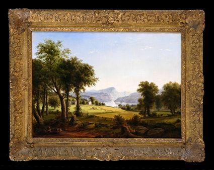 AMERICAN SCHOOL ATTRIBUTED TO GEORGE INNESS FARM IN THE MOUNTAINS