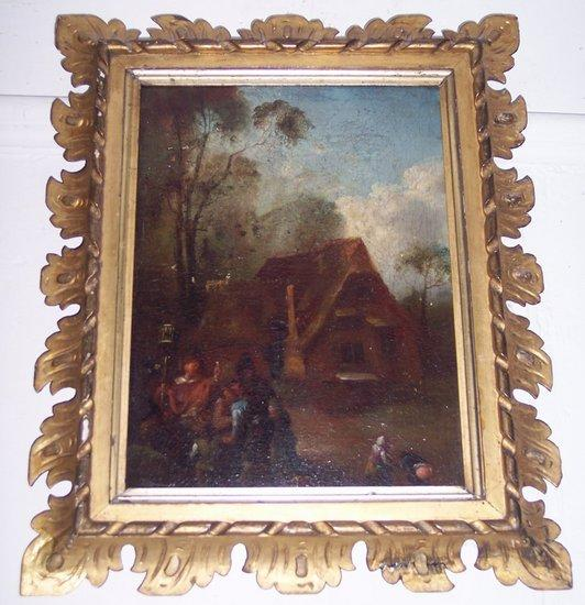 Dutch SchoolFigures outside an Innoil on board 31 75cm x