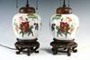 TABLE LAMPS Pair of early 20th C Chinese export lamps