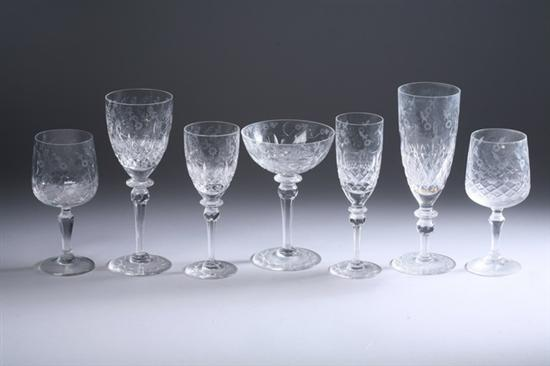 48 PIECE ASSEMBLED CUT AND ETCHED COLORLESS CRYSTAL STEMWARE SERVICE