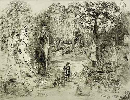 Anthony Gross 1905 1984 Artists proof print Sortie d Usine
